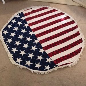 Circular American Flag Beach Towel